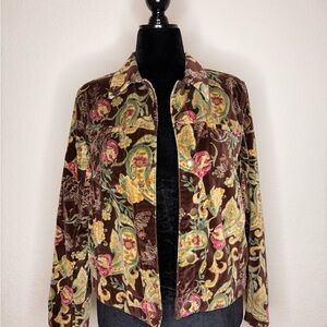 Caribbean Joe Floral Velvet Blazer